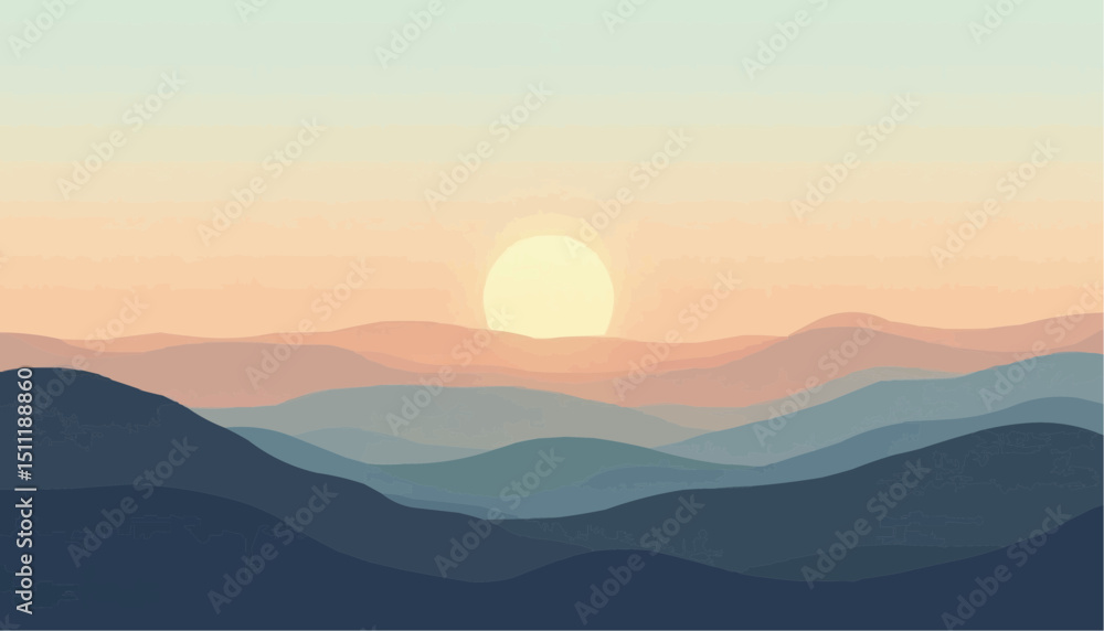 Obraz premium Mountain range at sunrise