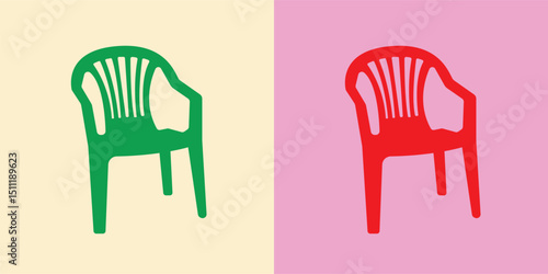 Illustration chair plastic unique design abstract