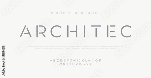 Future elegant alphabet font. Typography fonts for architect, real estate, apartment and construction logo design 