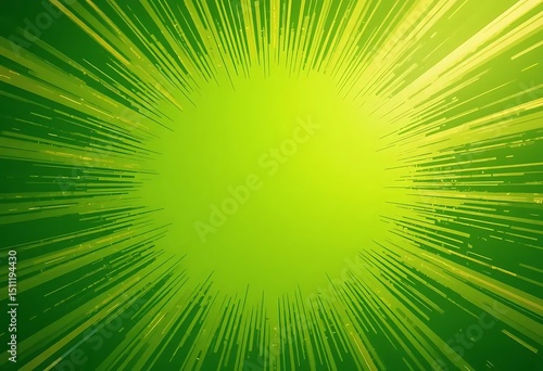 Energetic green burst graphic design with radial lines abstract background