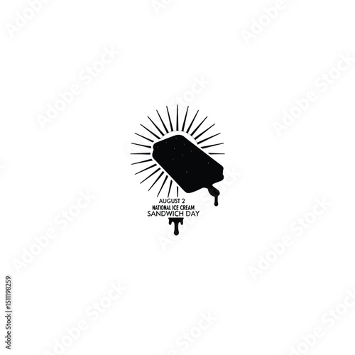 ]August 2 – National Ice Cream Sandwich Day silhouette on white background