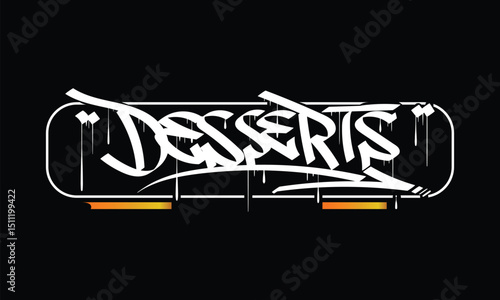 DESSERTS lettering custom style design