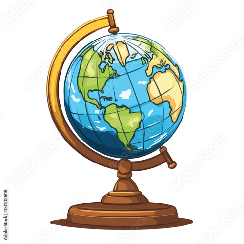 Professional Educational Globe Map Vector for Schooling and Earth Education