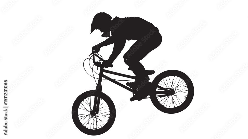 Fototapeta premium man bmx acrobatic figure silhouette