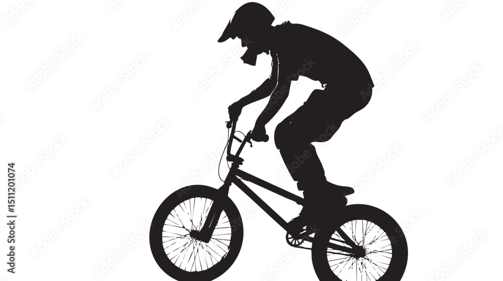 Fototapeta premium man bmx acrobatic figure silhouette