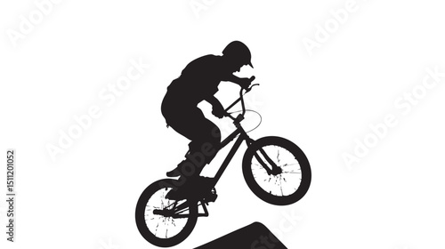 man bmx acrobatic figure silhouette