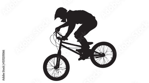 man bmx acrobatic figure silhouette