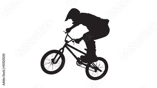 man bmx acrobatic figure silhouette