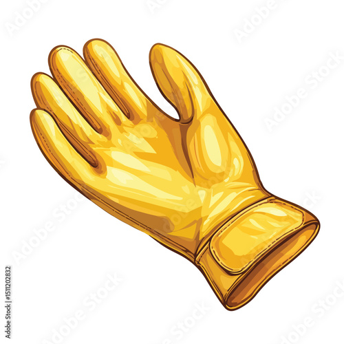 Professional Worker Glove Isolated Vector Illustration for Safety Equipment Marketing