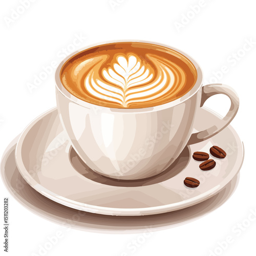 Morning Beverage in Coffee Cup Vector Illustration for Fresh Start and Refreshment Concepts
