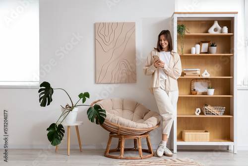 Young woman using mobile ph...