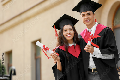 Couple of happy graduating ...