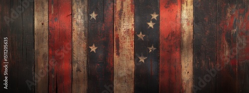 Patriotically-Themed Wooden Wall