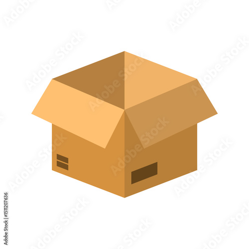 Empty cardboard package box vector illustration