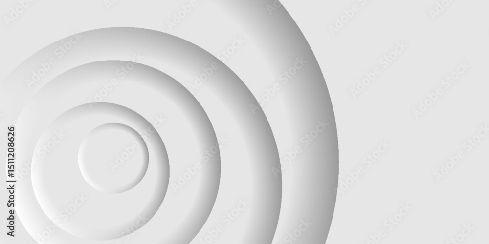 Obraz premium white layered paper circle abstract background, vector illustration eps10