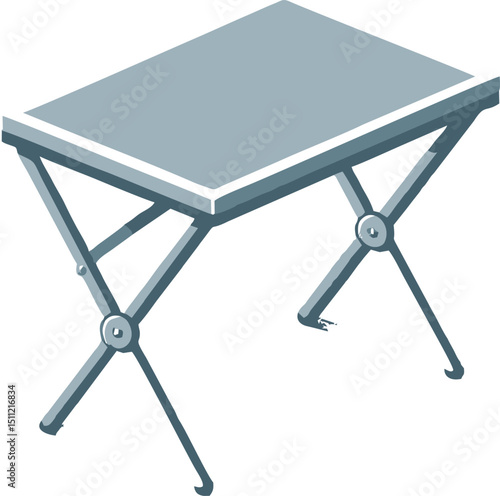 Portable Folding Table: Compact and Convenient Design Illustration