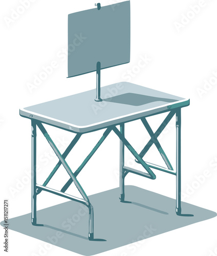 Foldable Table with Blank Sign -  Portable Display Stand