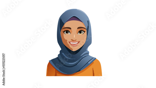 Fashion-forward hijabi woman avatar

