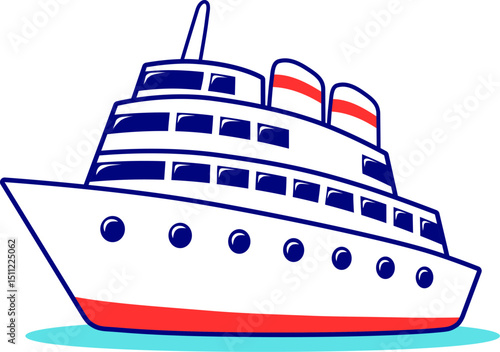 cruise ship vector illustration