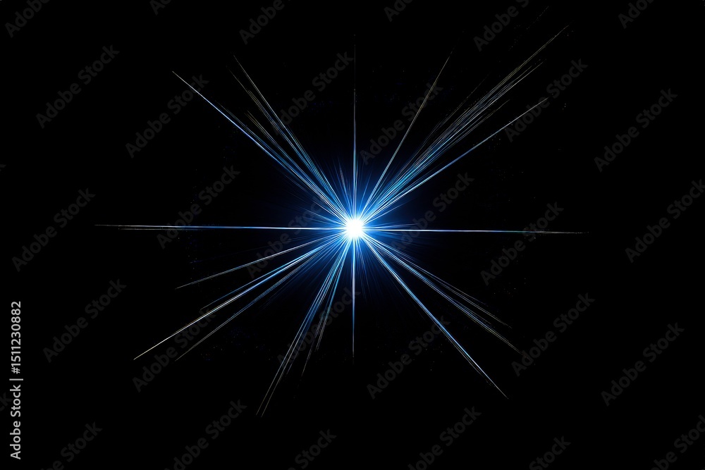 Fototapeta premium Explosive burst of light and particles in deep space, capturing high-energy motion and dynamic cosmic phenomena