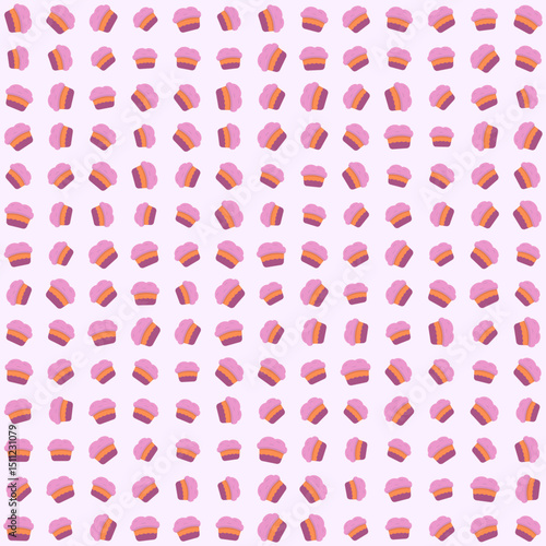 Sweet cupcake pattern design, dessert pattern, birthday cake, cute vector