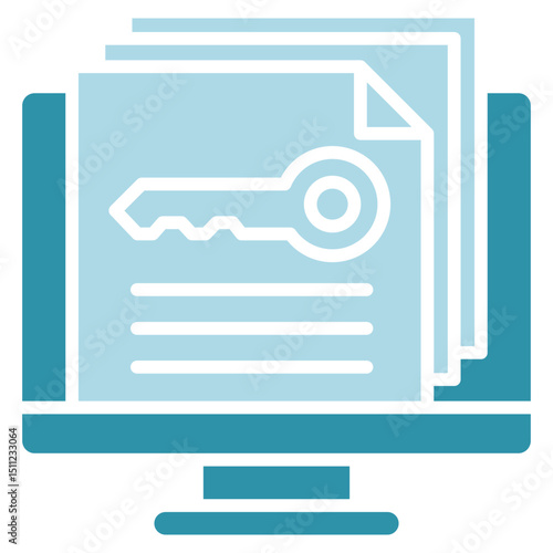 Access Log dual tone blue color, mini illustration icon. use for modern concept, print, UI, UX kit, web and app development. Vector related to account management, ecommerce, banking and finance.