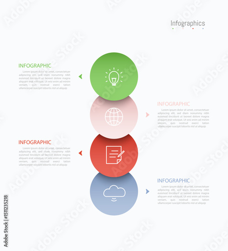 Infographic 4 options design elements for your business data. Vector Illustration.