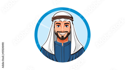 Little Arab Prince Drawing Vector
