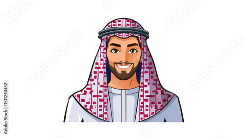 Young Arab Prince Illustration Vector

