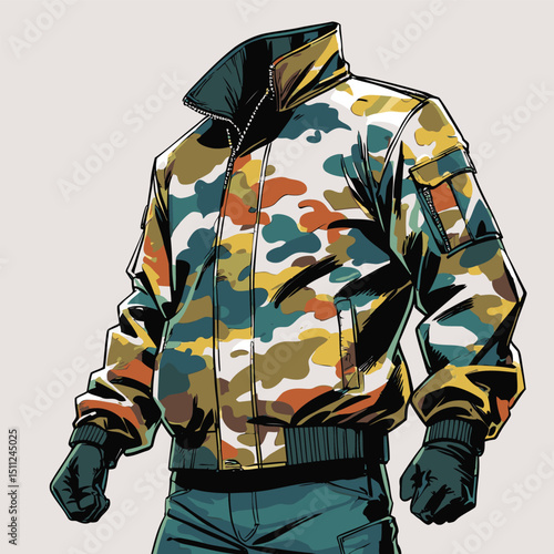 men's jacket vector art for graphic design needs