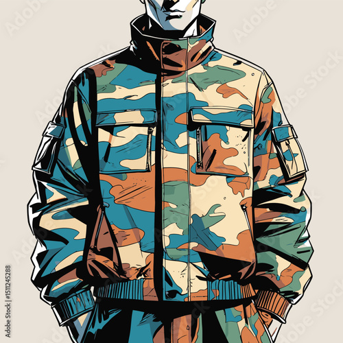 men's jacket vector art for graphic design needs