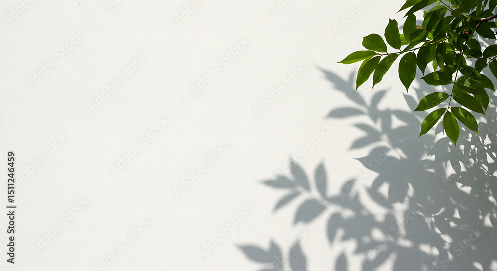 Shadows of foliage on a white wall. Shadows of foliage on a white wall.