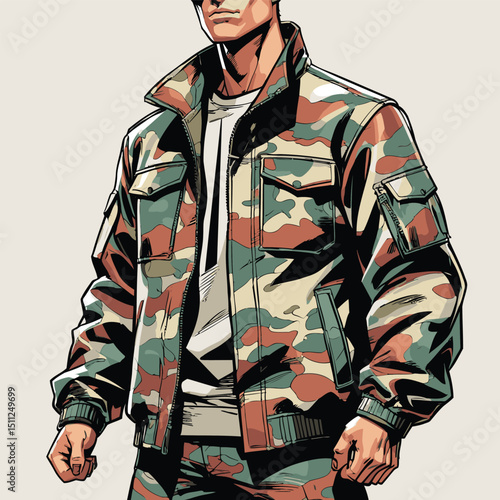 men's jacket vector art for graphic design needs