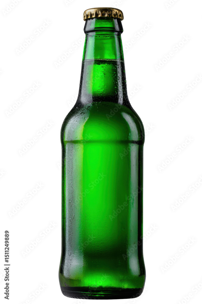 Refreshing Green Bottle: A close-up shot of a single, isolated glass bottle. filled with a refreshing liquid, captured in a studio setting. Refreshing Green Bottle: A close-up shot of a single, isolated glass bottle. filled with a refreshing liquid, captured in a studio setting.
