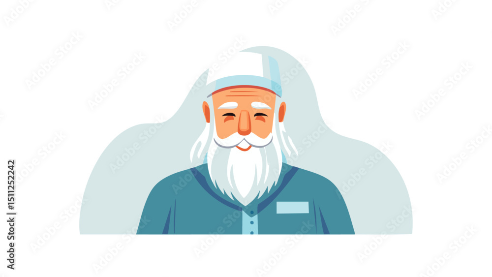 Muslim Elder with Prayer Beads Illustration
Muslim Elder with Prayer Beads Illustration
