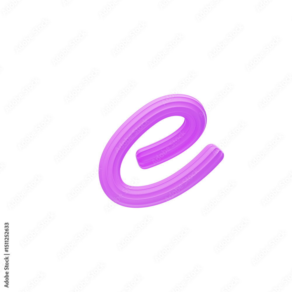 E Letter 3D Shape Creamy Text E Letter 3D Shape Creamy Text