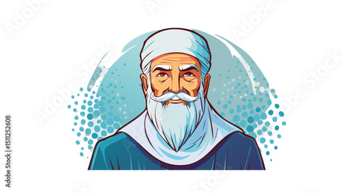 Sacred Muslim Elder Profile Artwork
