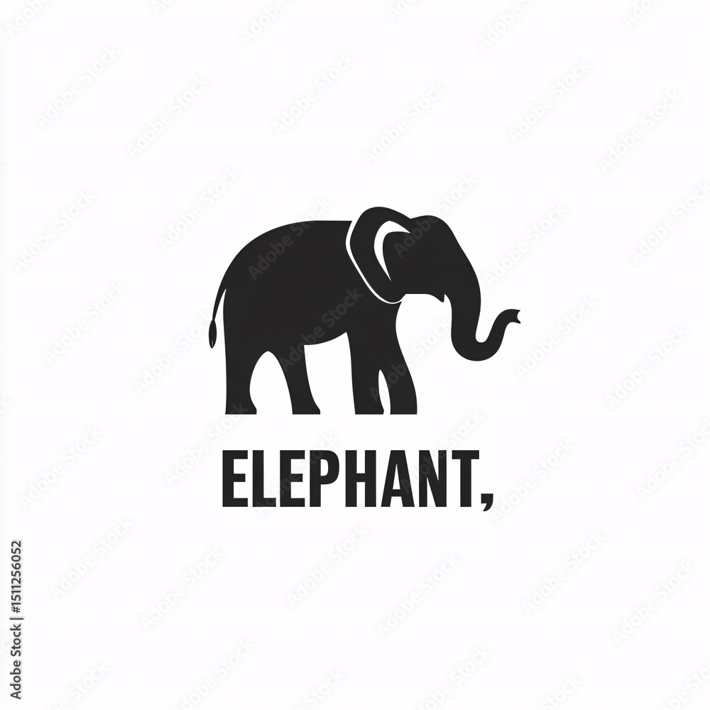 Obraz premium Elephant Silhouette Logo with Vector Icon, and Graphic Design.
