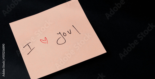 Expressing Love handwrite in a pink Note