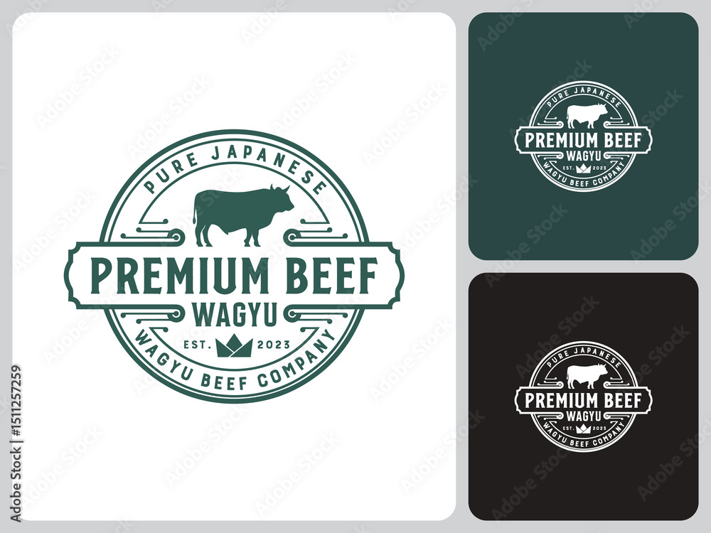 Fototapeta premium premium meat farm logo vector