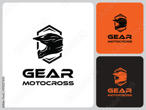 motocross helmet logo vector