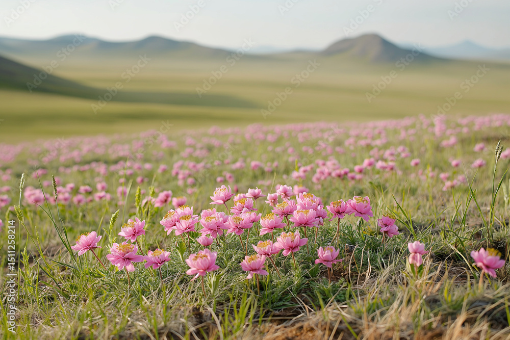 Obraz premium Mongolian Steppe Flowers Macro