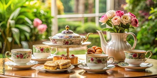 Wallpaper Mural Afternoon tea set on a decorative table , china, teapot,  china, teapot Torontodigital.ca