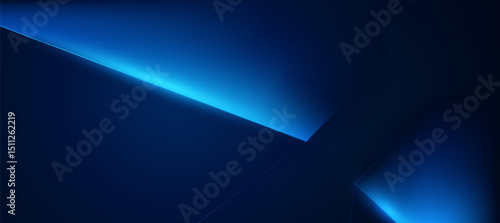 Modern abstract technology with Blue dark polygon for tech banner, corporate business concept