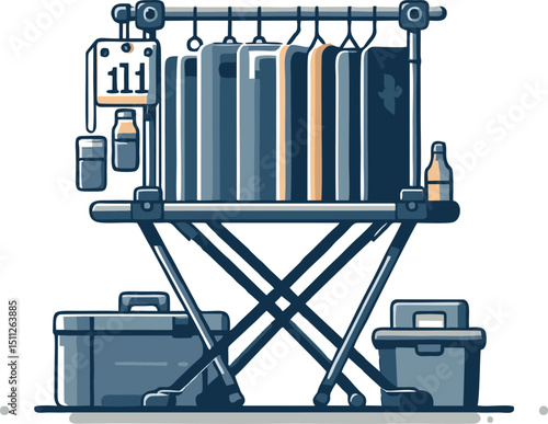 Mobile Phone Repair Station - Flat Illustration