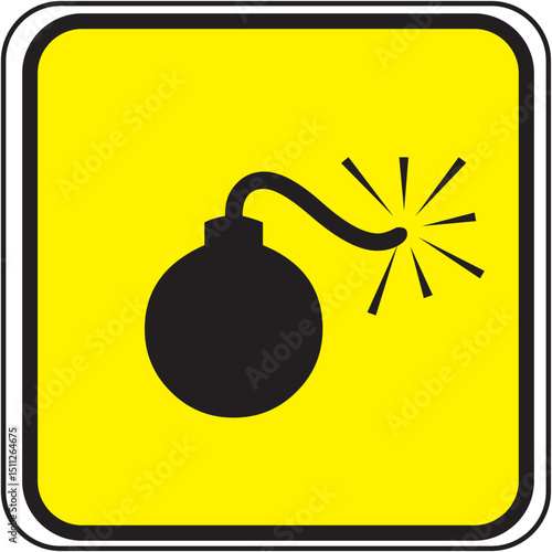 Explosive Danger Bomb Warning Sign Illustration