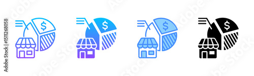 Market Share Multi Style Icon Set