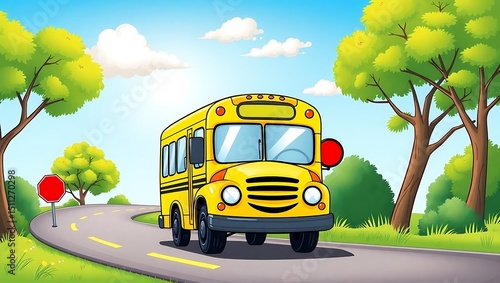 School Bus on a Sunny Day