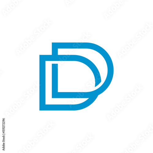 Modern Blue 'DD' or 'DL' Monogram Logo Design