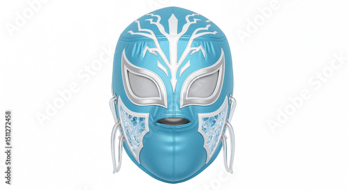 Light blue lucha libre mask isolated on white background